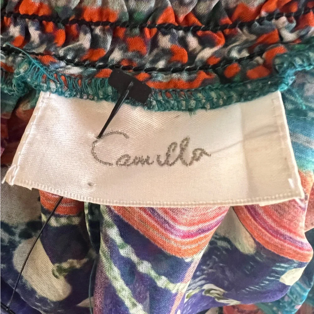 Camilla Blouse Rhinestone Embellishment Flowy Top Medium - Picture 5 of 5